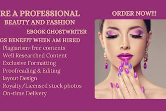 ghostwrite amazing beauty and fashion ebook writer skincare beauty tips