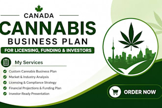 write a canada cannabis business plan for licensing, funding and investors
