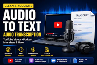 do clean audio to text audio transcription for youtube videos podcast transcript