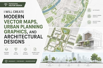 create modern vector maps urban planning graphics and architectural designs