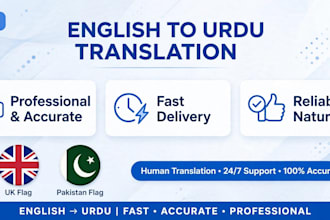 translate urdu to english and english to urdu professionally