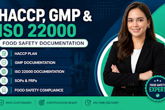 create haccp plan, gmp, iso 22000 food safety documentation