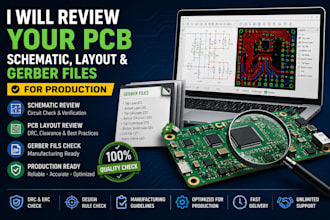 review your pcb schematic, layout and gerber files for production
