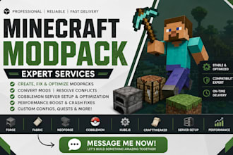 create, fix and optimize minecraft modpacks, convert mods cobblemon server setup
