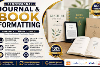 do journal formatting, book formatting and amazon KDP interior design