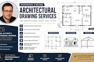 provide architectural house plans, foundation plan, and autocad 2d floor plans