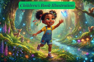 do children book illustration, book illustration, bible themed illustration