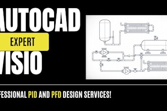 create pid, pfd and industrial technical drawings in autocad