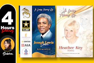 design best funeral flyer, memorial card, obituary program