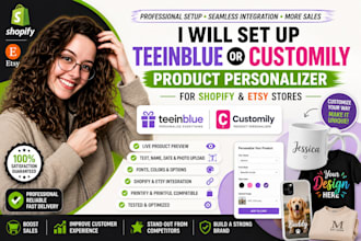 setup teeinblue or customily product personalizer for shopify and etsy pod store