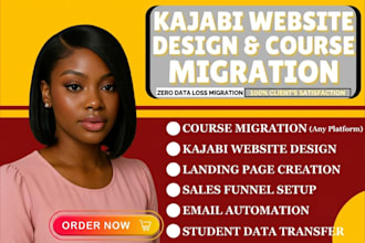 design kajabi website, migrate online course, sales funnel kajabi expert
