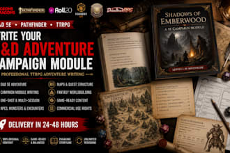 write a dnd adventure, dungeons and dragon 5e adventure ttrpg campaign module