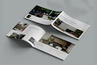 design luxury real estate brochure, company brochure design, bifold or trifold
