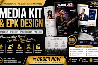 design press kit , epk,  social media kit, dj epk, speaker