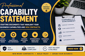 design wining government capability statement for sam and contracts