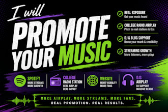 promote your music, spotify college radio station website djs airplay