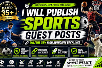 build sports backlinks via guest post on high da sports sites to rank