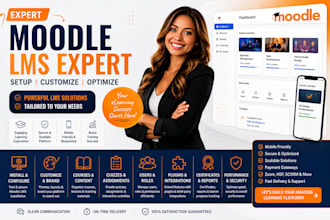 setup, install, customize, manage, fix any moodle lms, courses quizzes and users