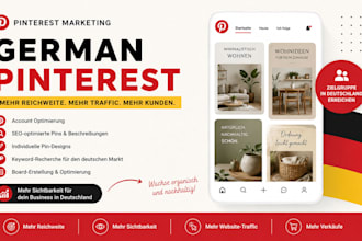 set up a german shopify store and promote it with pinterest marketing and pin