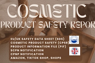 do toxicology cosmetic product safety data sheet in the eu UK cpnp scpn amazon