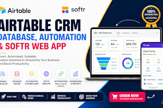 setup airtable crm, airtable database design, airtable automation, sofr webapp