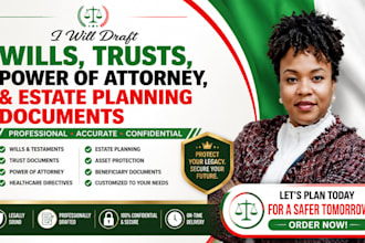 draft wills trusts power of attorney and estate planning documents