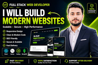 do website development as full stack web developer, node js HTML CSS react