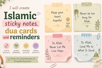 create custom islamic sticky notes, dua cards and reminders