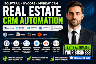 boldtrail kvcore monday crm facebook ads manychat calendly notion slack zapier