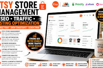 manage your etsy store, seo, optimize listings and grow traffic
