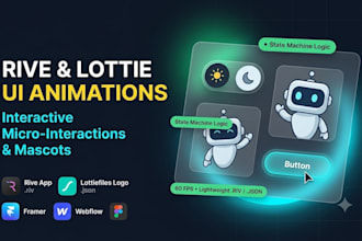 create rive and lottie animation ui micro interactions state machine mascot