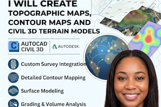 create topographic maps, contour maps and civil 3d terrain models