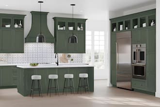 design custom kitchen and bath using 2020 with 2d floor plan 3d render