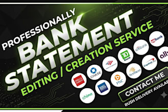 design a professional editable bank statement for loan or any approval