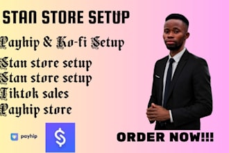 design stan store setup, tiktok growth, beacon payhip kofi