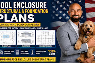 provide aluminum pool enclosure foundation and structural engineering plans