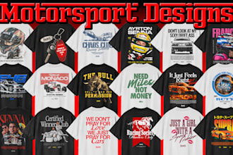 create a customized motorsport tshirt design