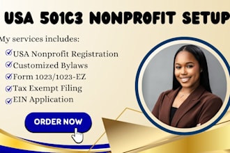register a USA 501c3 nonprofit, get ein, bylaws, form 1023 and tax exempt status