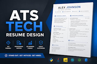 design an ats tech resume and professional CV for IT roles