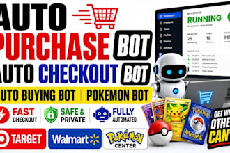 do auto purchase bot, auto checkout bot, auto buying bot, pokemon bot