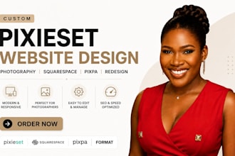 design pixieset photography website, portfolio, client gallery, booking website