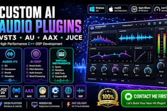 develop custom ai audio plugin, vst3 au synth, and custom juce dsp software