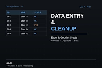 do data entry, cleanup, and processing