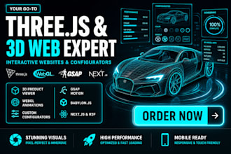 create 3d interactive website with threejs, gsap, webgl and product configuratio