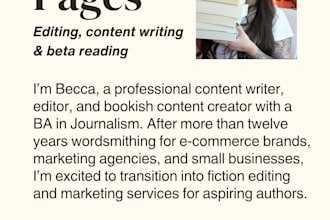 beta read your romance, fantasy, or literary fiction