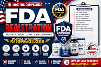 do fda registration, fda US agent, product listing, mocra compliance