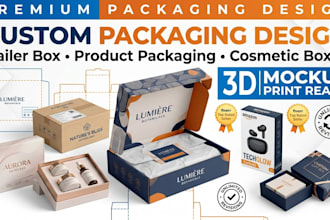 do custom mailer box packaging design, box design mockup, amazon product package