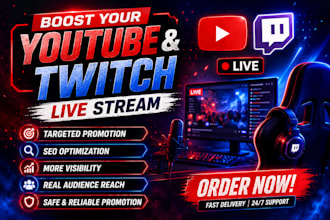 promote your youtube or twitch live stream using ads and SEO strategy