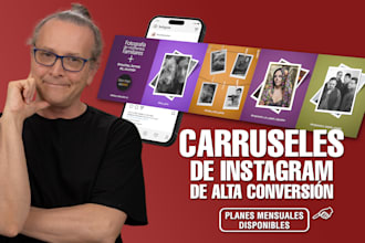 diseñaré carruseles continuos de instagram para tu marca
