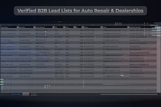 compile b2b data for the automotive sector in excel